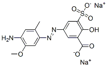 5-[(4-amino-5-methoxy-o-tolyl)azo]-3-sulphosalicylic acid, sodium salt 结构式