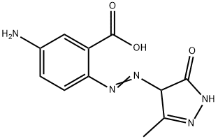 5-amino-2-[(4,5-dihydro-3-methyl-5-oxo-1H-pyrazol-4-yl)azo]benzoic acid 结构式