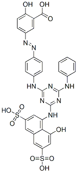 5-[[4-[[4-[(8-hydroxy-3,6-disulpho-1-naphthyl)amino]-6-(phenylamino)-1,3,5-triazin-2-yl]amino]phenyl]azo]salicylic acid  结构式