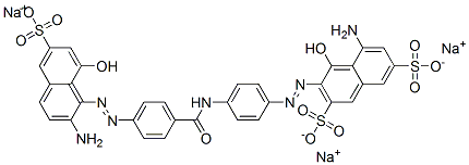 trisodium 5-amino-3-[[4-[[4-[(2-amino-8-hydroxy-6-sulphonato-1-naphthyl)azo]benzoyl]amino]phenyl]azo]-4-hydroxynaphthalene-2,7-disulphonate 结构式