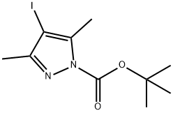 4-碘-3,5-二甲基-1H-吡唑-1-羧酸叔丁酯 结构式