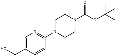 4-(5-羟甲基吡啶-2-基)哌嗪-1-甲酸叔丁基酯 结构式