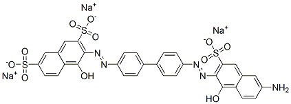 3-[[4'-[(6-amino-1-hydroxy-3-sulpho-2-naphthyl)azo][1,1'-biphenyl]-4-yl]azo]-4-hydroxynaphthalene-2,7-disulphonic acid, sodium salt 结构式