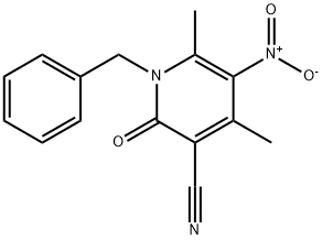 1-(苄基)-2-氧代-4,6-二甲基-5-硝基-氰吡啶 结构式