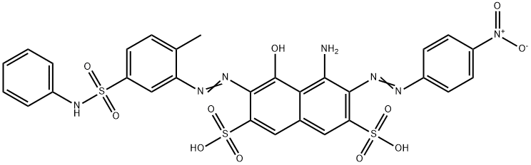 4-amino-5-hydroxy-6-[[2-methyl-5-[(phenylamino)sulphonyl]phenyl]azo]-3-[(4-nitrophenyl)azo]naphthalene-2,7-disulphonic acid 结构式