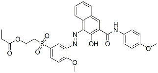 3-hydroxy-4-[[2-methoxy-5-[[2-(1-oxopropoxy)ethyl]sulphonyl]phenyl]azo]-N-(4-methoxyphenyl)naphthalene-2-carboxamide 结构式