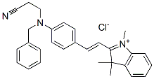 2-[2-[4-[benzyl(2-cyanoethyl)amino]phenyl]vinyl]-1,3,3-trimethyl-3H-indolium chloride  结构式