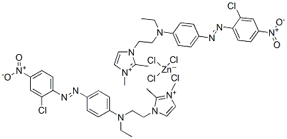 1-[2-[[4-[(2-chloro-4-nitrophenyl)azo]phenyl]ethylamino]ethyl]-2,3-dimethyl-1H-imidazolium tetrachlorozincate(2-) 结构式