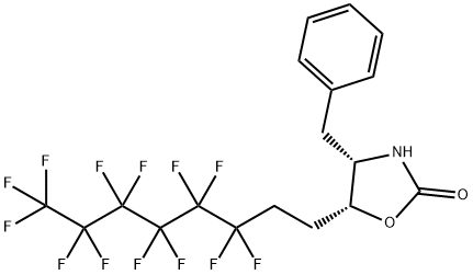(4S,5R)-(-)-4-苄基-5-(3,3,4,4,5,5,6,6,7,7,8,8,8-十三氟辛基)-2-恶唑烷酮 结构式
