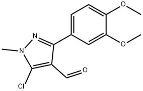 5-CHLORO-3-(3,4-DIMETHOXYPHENYL)-1-METHYL-1H-PYRAZOLE-4-CARBOXALDEHYDE 结构式