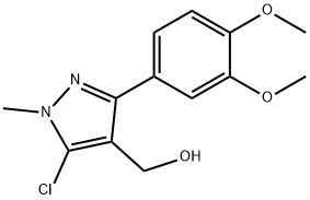 5-CHLORO-3-(3,4-DIMETHOXYPHENYL)-1-METHYL-1H-PYRAZOLE-4-METHANOL 结构式