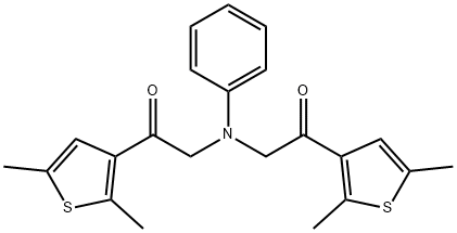 1-(2,5-DIMETHYL-THIOPHEN-3-YL)-2-([2-(2,5-DIMETHYL-THIOPHEN-3-YL)-2-OXO-ETHYL]-PHENYL-AMINO)-ETHANONE 结构式