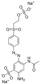 4-(乙酰氨基)-2-氨基-5-[[4-[[2-(硫氧)乙基]磺酰基]苯基]偶氮]苯磺酸二钠 结构式