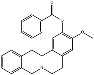 6H-Dibenzo[a,g]quinolizin-2-ol,  5,8,13,13a-tetrahydro-3-methoxy-,  benzoate  (ester)  (9CI) 结构式