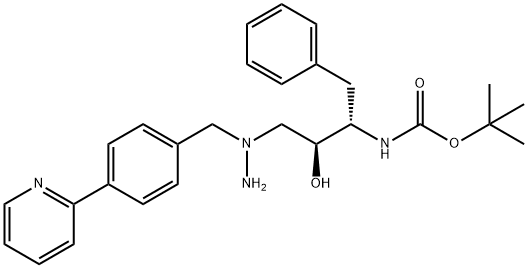 CarbaMic acid, N-[(1S,2S)-2-hydroxy-1-(phenylMethyl)-3-[1-[[4-(2-pyridinyl)phenyl]Methyl]hydrazinyl]propyl]-, 1,1-diMethylethyl ester 结构式