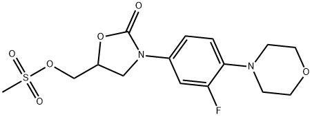 3-[3-氟-4-(4-吗啉基)苯基]-5-[[(甲磺酰基)氧基]甲基]-2-恶唑烷酮 结构式