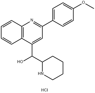 2-(P-METHOXYPHENYL)-Α-2-PIPERIDYL-4-QUINOLINEMETHANOL DIHYDROCHLORIDE 结构式