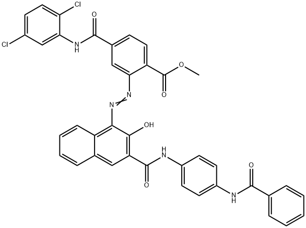 methyl 2-[[3-[[[4-(benzoylamino)phenyl]amino]carbonyl]-2-hydroxy-1-naphthyl]azo]-4-[[(2,5-dichlorophenyl)amino]carbonyl]benzoate 结构式