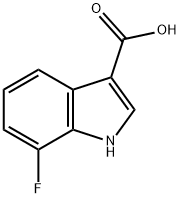 7-氟-1H-吲哚-3-羧酸 结构式