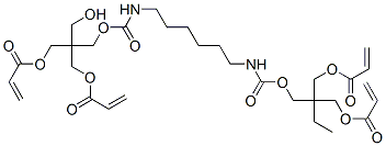 2,2-bis[[(1-oxoallyl)oxy]methyl]butyl 13-(hydroxymethyl)-10,16-dioxo-13-[[(1-oxoallyl)oxy]methyl]-11,15-dioxa-2,9-diazaoctadec-17-enoate 结构式
