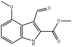 METHYL 3-FORMYL-4-METHOXY-1H-INDOLE-2-CARBOXYLATE 结构式