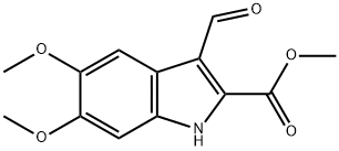 3-甲烷酰基-5,6-二甲氧基-1H-吲哚-2-甲酸甲酯 结构式