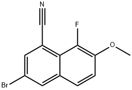 3-BROMO-8-FLUORO-7-METHOXY-1-NAPHTHONITRILE 结构式