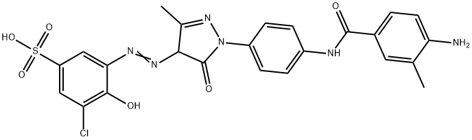 3-[[1-[4-[(4-amino-3-methylbenzoyl)amino]phenyl]-4,5-dihydro-3-methyl-5-oxo-1H-pyrazol-4-yl]azo]-5-chloro-4-hydroxybenzenesulphonic acid  结构式