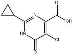 5-氯-2-环丙基-6-羟基嘧啶-4-甲酸 结构式