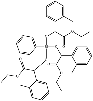 3,5,8-Trioxa-4-siladecanoic acid, 2,6-bis(2-methylphenyl)-4-(2-ethoxy- 1-(2-methylphenyl)-2-oxoethoxy)-7-oxo-4-phenyl-, ethyl ester 结构式