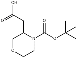 4-N-BOC-吗啉-3-乙酸 结构式
