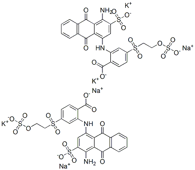 2-[(4-氨基-9,10-二氢-9,10-二氧-3-硫-1-蒽基)氨基]-4-[[2-(硫氧)乙基]磺酰基]苯甲酸钾钠 结构式
