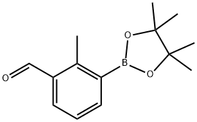 2-甲基-3-(4,4,5,5-四甲基-1,3,2-二氧杂硼烷-2-基)苯甲醛 结构式