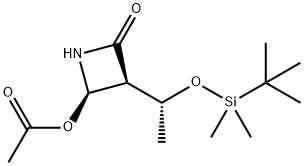 (2R,3S)-3-((R)-1-((tert-ButyldiMethylsilyl)oxy)ethyl)-4-oxoazetidin-2-yl acetate 结构式