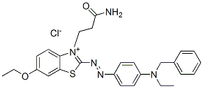 3-(3-amino-3-oxopropyl)-2-[[4-(benzylethylamino)phenyl]azo]-6-ethoxybenzothiazolium chloride 结构式