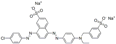 disodium 8-[(4-chlorophenyl)azo]-5-[[4-[ethyl[(3-sulphonatophenyl)methyl]amino]phenyl]azo]naphthalene-2-sulphonate  结构式