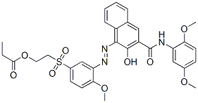 N-(2,5-dimethoxyphenyl)-3-hydroxy-4-[[2-methoxy-5-[[2-(1-oxopropoxy)ethyl]sulphonyl]phenyl]azo]naphthalene-2-carboxamide 结构式