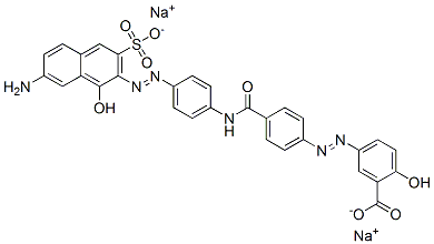 disodium 5-[[4-[[[4-[(7-amino-1-hydroxy-3-sulphonato-2-naphthyl)azo]phenyl]amino]carbonyl]phenyl]azo]salicylate 结构式