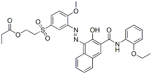 N-(2-ethoxyphenyl)-3-hydroxy-4-[[2-methoxy-5-[[2-(1-oxopropoxy)ethyl]sulphonyl]phenyl]azo]naphthalene-2-carboxamide 结构式