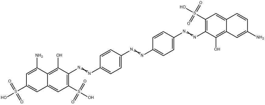 5-amino-3-[[4-[[4-[(7-amino-1-hydroxy-3-sulpho-2-naphthyl)azo]phenyl]azo]phenyl]azo]-4-hydroxynaphthalene-2,7-disulphonic acid 结构式