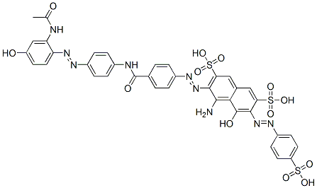 3-[[4-[[[4-[[2-(acetylamino)-4-hydroxyphenyl]azo]phenyl]amino]carbonyl]phenyl]azo]-4-amino-5-hydroxy-6-[(4-sulphophenyl)azo]naphthalene-2,7-disulphonic acid 结构式