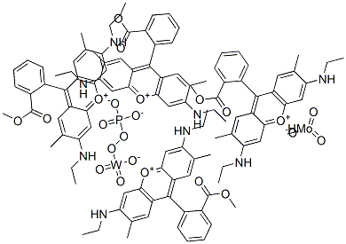 3,6-二(乙基氨基)-9-[2-(甲氧羰基)苯基]-2,7-二甲基-占吨翁钼钨磷酸盐 结构式