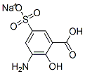 sodium hydrogen 3-amino-5-sulphonatosalicylate 结构式