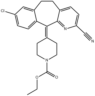4-(8-Chloro-2-cyano-5,6-dihydro-11H-benzo[5,6]cyclohepta[1,2-b]pyridin-11-ylidene)-1-piperidinecarboxylic Acid Ethyl Ester 结构式