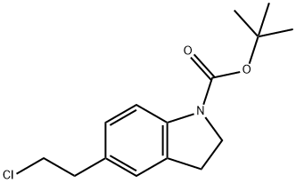 5-(2-氯乙基)吲哚啉-1-甲酸叔丁酯 结构式