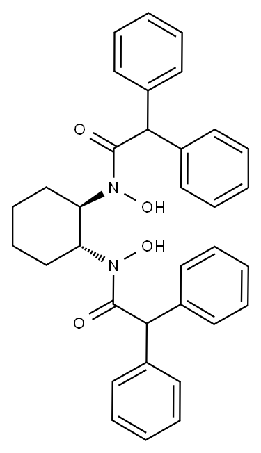 (1R,2R)-N,N'-二羟基-N,N'-双(二苯基乙酰基)环己烷-1,2-二胺 结构式
