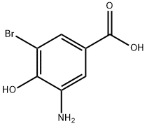 3-氨基-5-溴-4-羟基苯甲酸 结构式