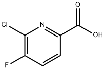 2-氯-3-氟吡啶-6-甲酸 结构式