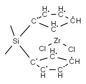 二甲基硅基双(环戊二烯基)二氯化锆 结构式