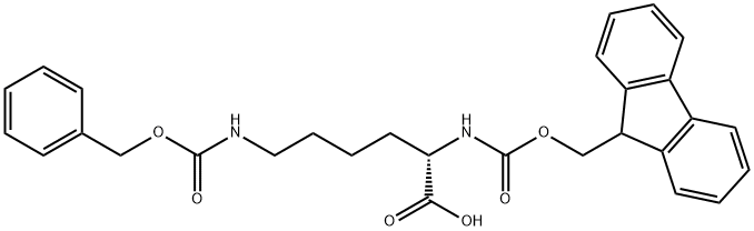 N'-芴甲氧羰基-N-苄氧羰基-L-赖氨酸 结构式